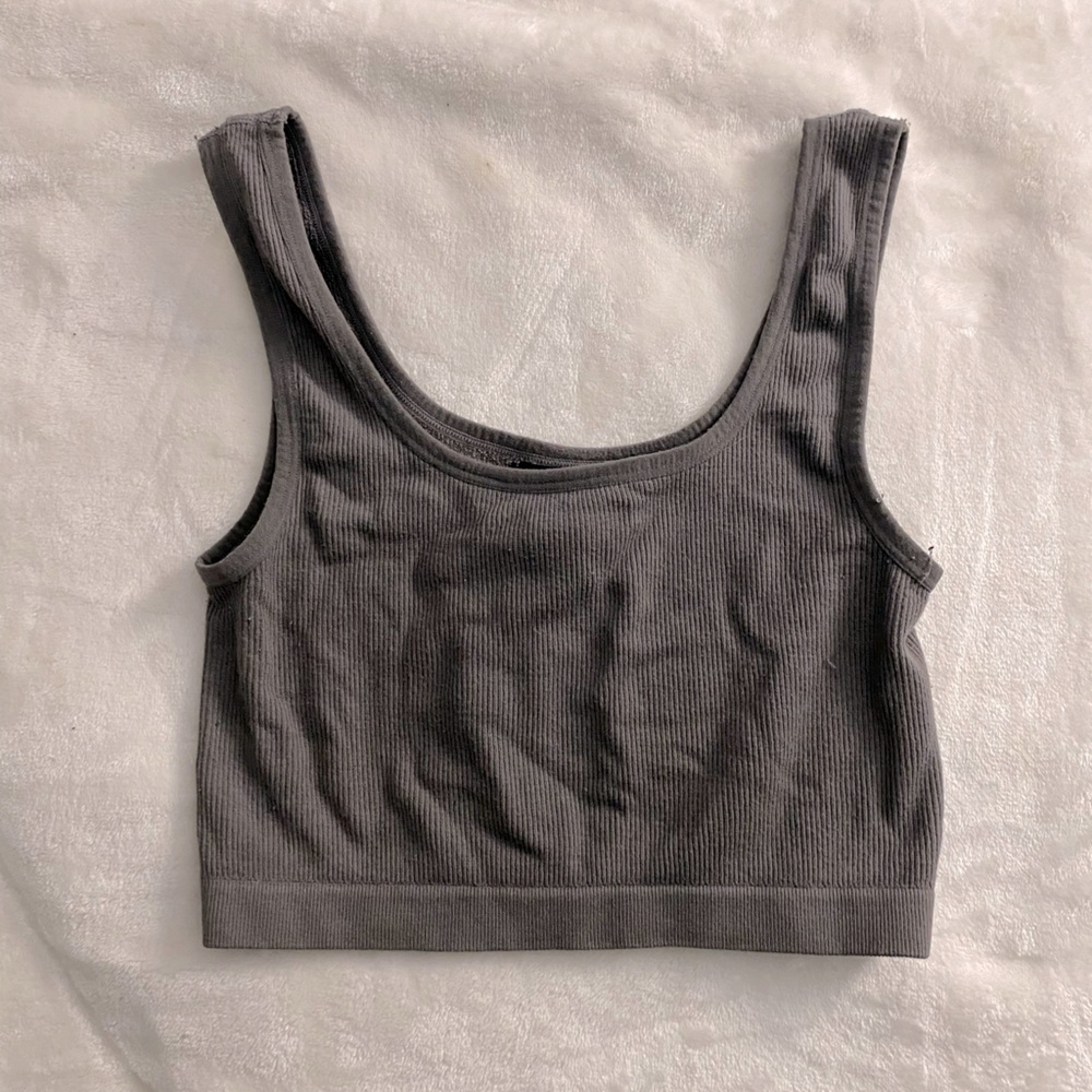 Dark grey crop top
